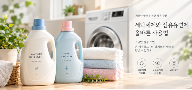 세탁세제와 섬유유연제 올바른 사용법 많이 넣으면 더 깨끗할까?