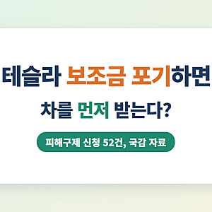 테슬라 보조금 포기하면 먼저 출고, 피해구제 52건으로 현대·기아 합계 넘었다