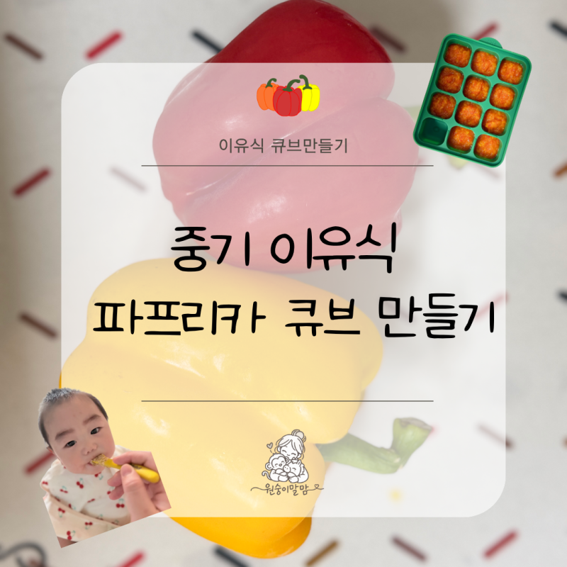 파프리카 이유식 큐브 만들기 / 데치기부터 껍질 제거까지