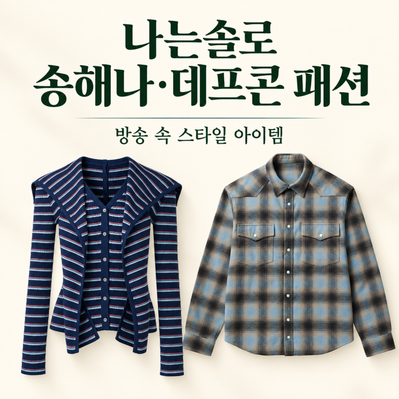 나는솔로 송해나 옷 스트라이프 니트 가디건, 나솔 데프콘 체크 셔츠,10월 14일 34기 275회 상의....
