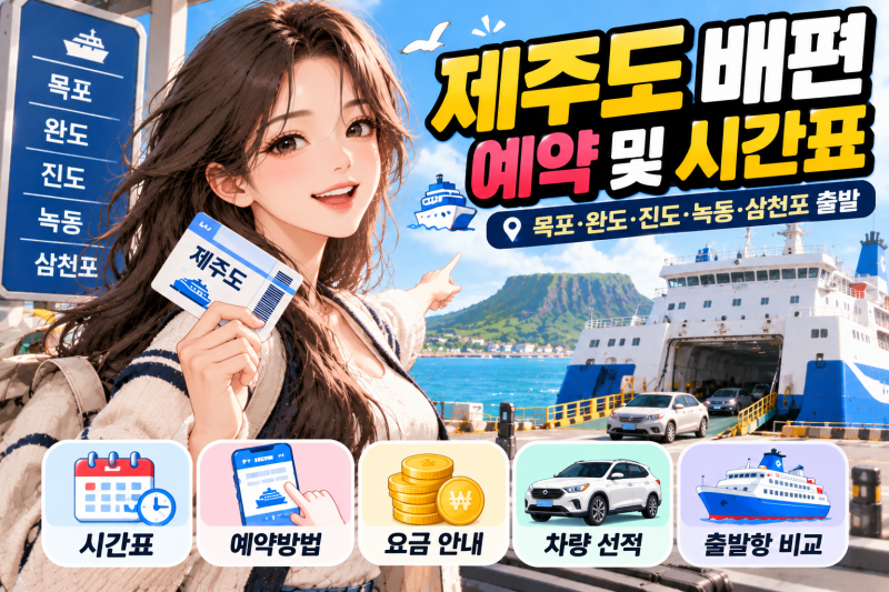 2026 제주도 배편 예약 및 시간표 총정리｜목포·완도·진도·녹동·삼천포