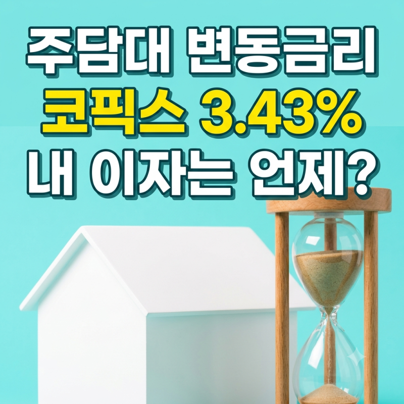 주담대 변동금리 차주라면, 코픽스 0.25%p 상승이 '바로 내 이자에 붙지 않는' 이유