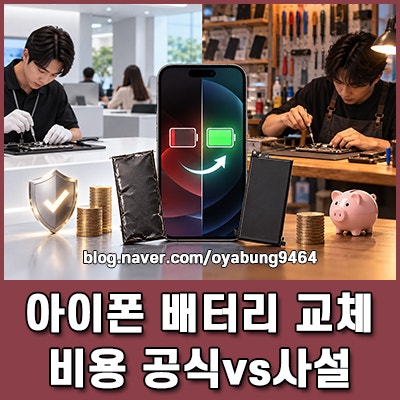 아이폰 배터리 교체 비용 공식 애플스토어 및 사설 업체 차이점
