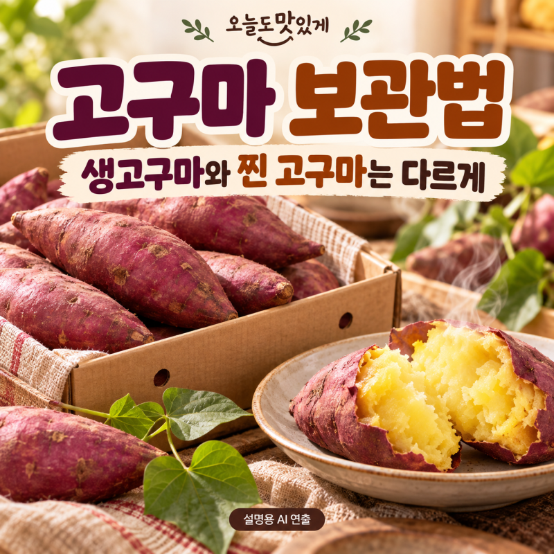 고구마 보관법, 생고구마는 13~15℃…찐 고구마는 따로 보관해요