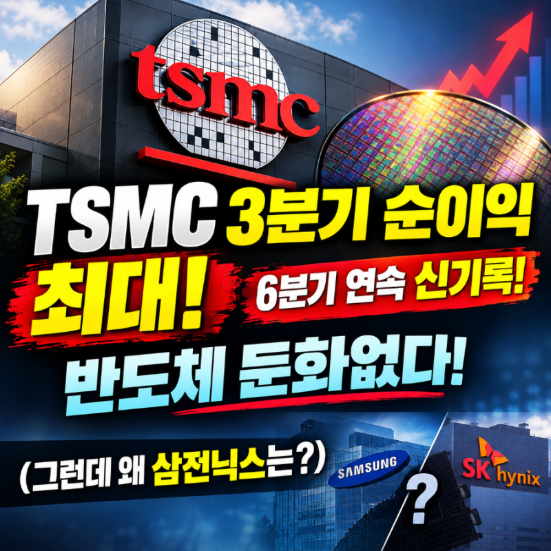 TSMC 3분기 순이익 최대! 6분기 연속 신기록! 반도체 둔화없다! (그런데 왜 삼성전자,하이닉스....