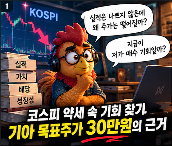 코스피 약세 속 기회 종목) 기아 목표주가 30만원의 근거