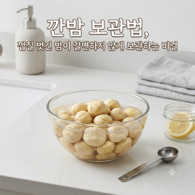 깐밤 보관법, 껍질 벗긴 밤이 갈변하지 않게 보관하는 비결