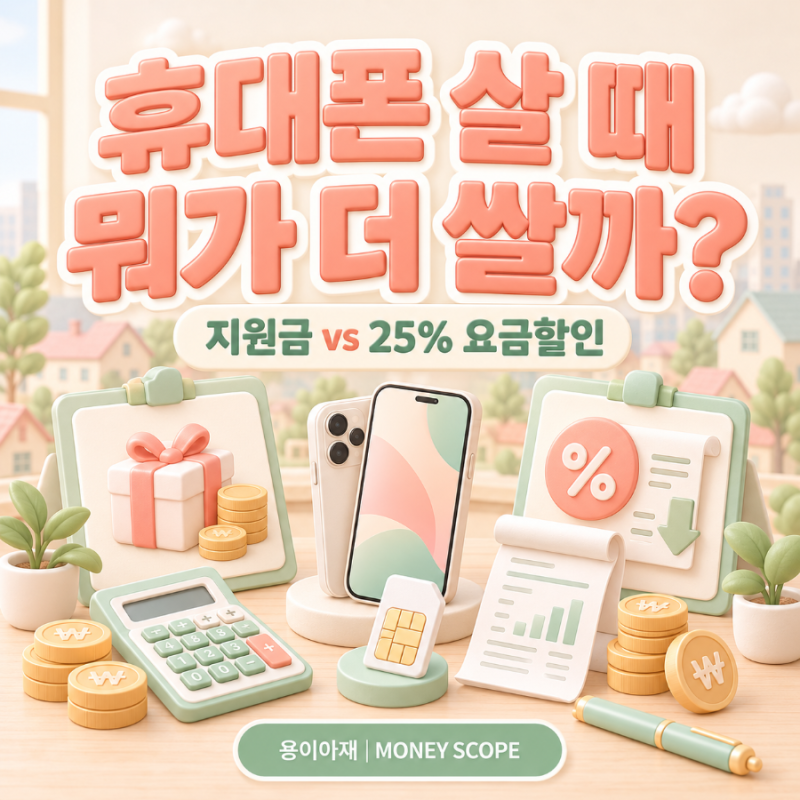 휴대폰 지원금 vs 선택약정 25% 비교｜요금제 변경하면 어느 쪽이 유리할까?