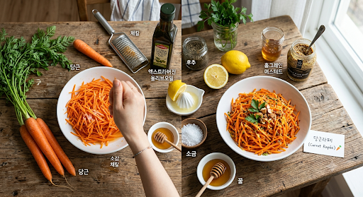 샌드위치 맛이 달라지는 초간단 당근라페 만들기 (황금 비율 소스)