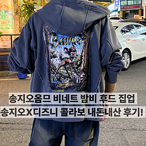 송지오옴므 비네트 밤비 후드 집업 | 송지오 X 디즈니 콜라보 밤비 자수 후드집업 내 돈 내산 ....
