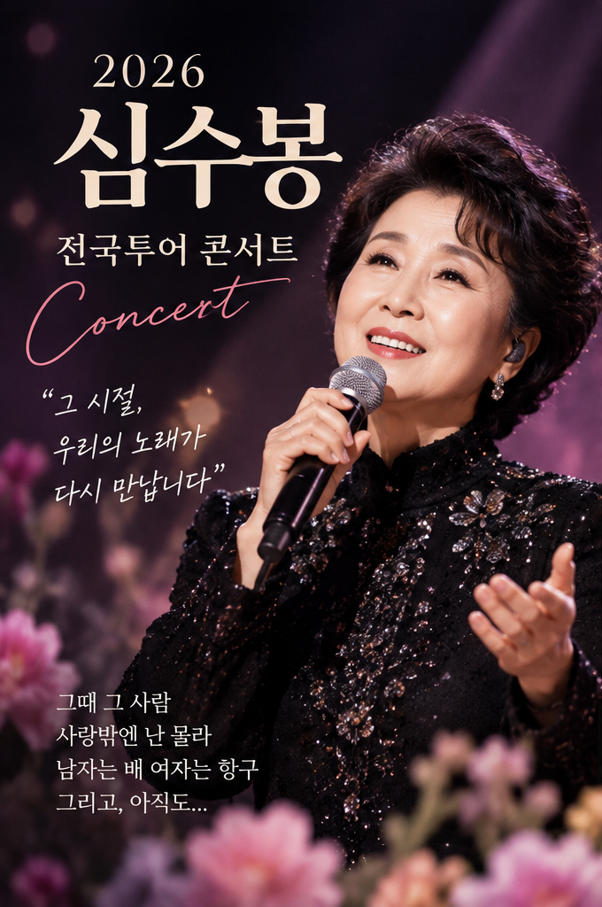 심수봉 2026 전국투어 콘서트｜서울·원주·칠곡 공연 일정과 티켓 예매 방법 총정리