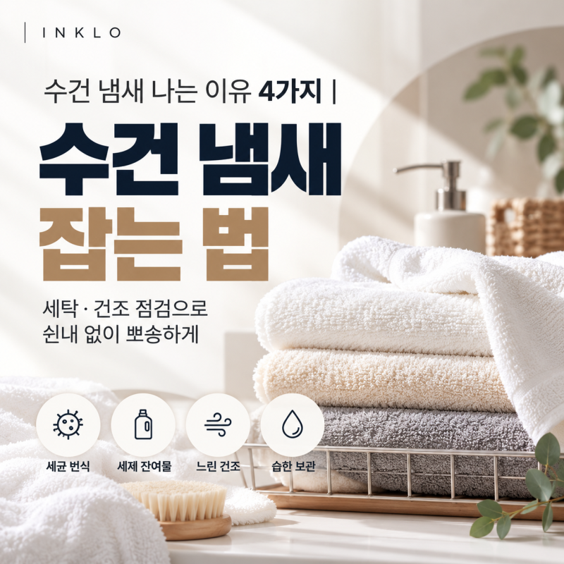 수건 냄새 나는 이유 4가지, 세탁 건조 점검으로 쉰내 잡는 법