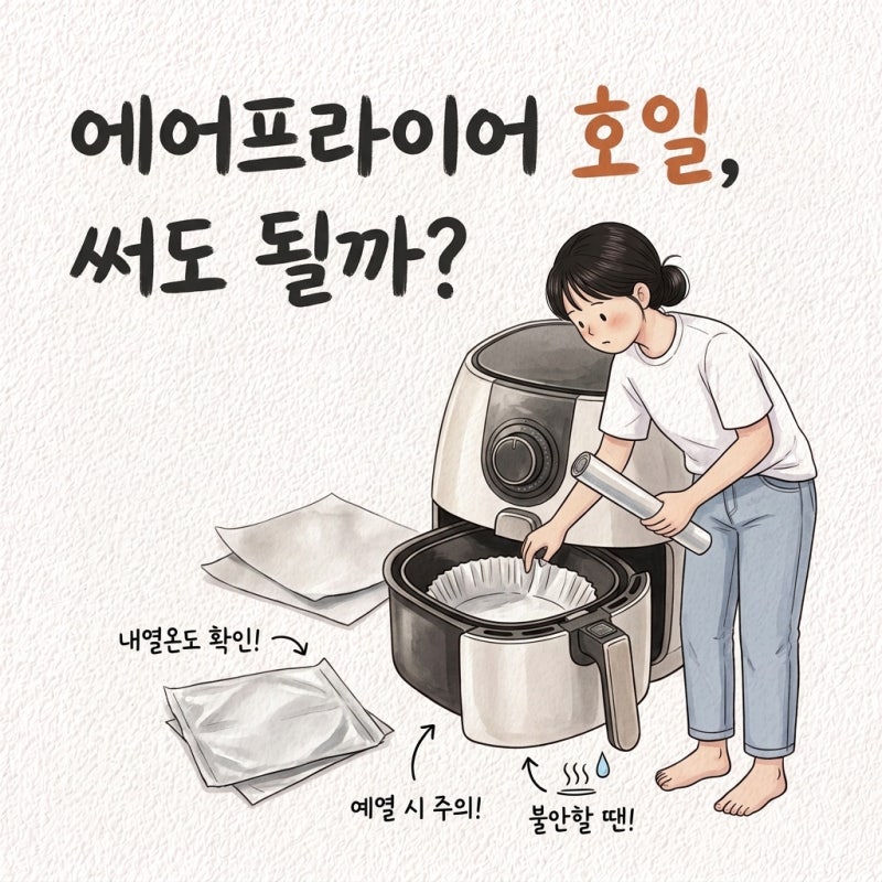 에어프라이어 종이호일 써도 될까? 에어프라이어 종이호일 사용법 예열 불 내열온도 깔기