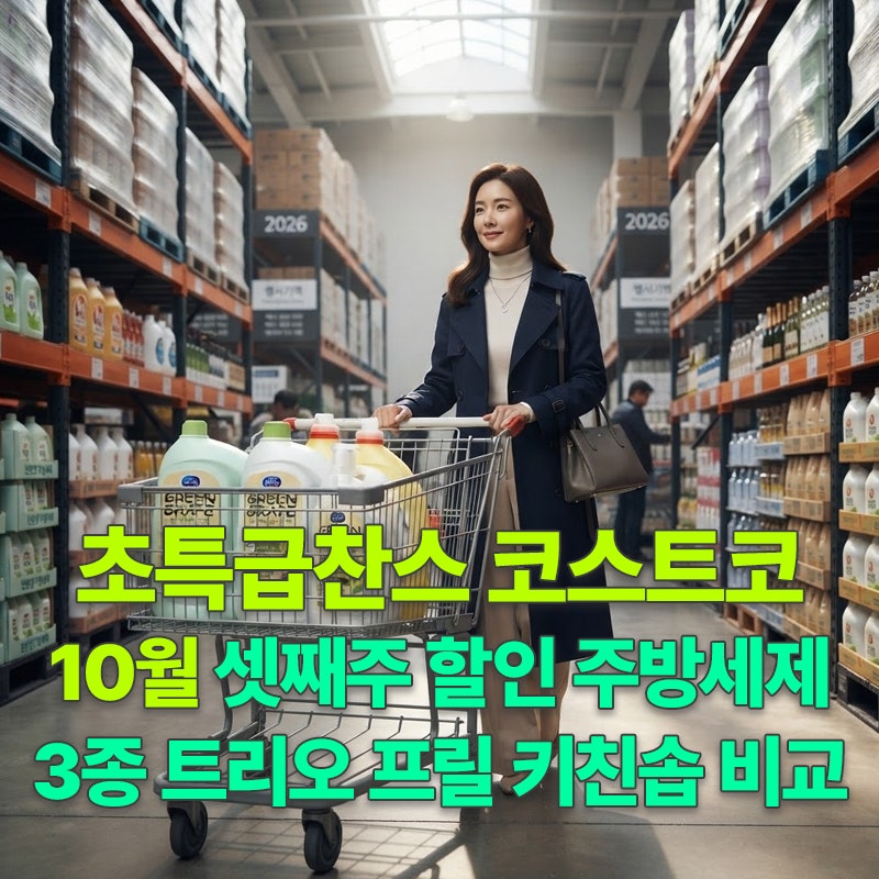 초특급찬스 코스트코 10월 셋째주 할인 주방세제 3종 트리오 프릴 키친솝 가격 비교