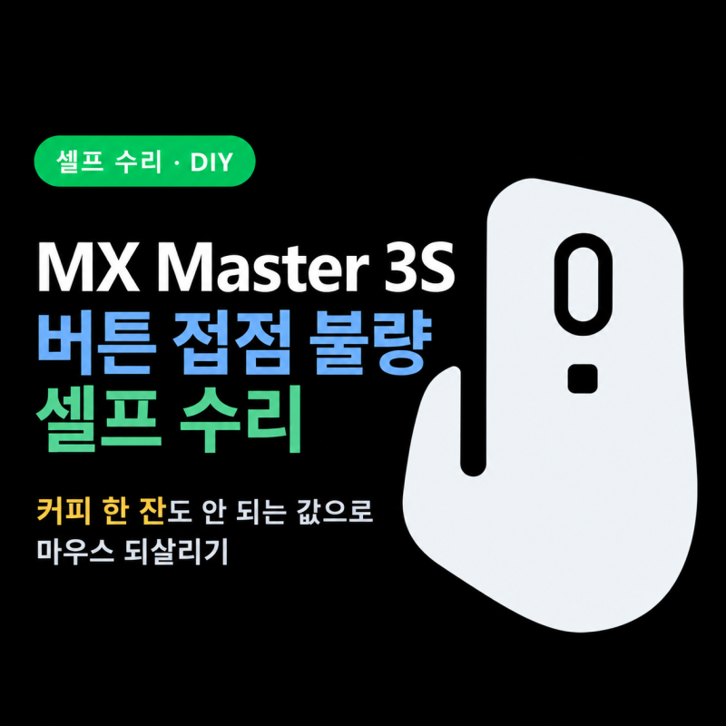 로지텍 MX Master 3S 셀프 수리 — 버튼 접점 불량, 스위치 교체