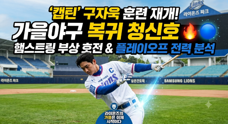 ⚾ [삼성 라이온즈] ‘캡틴’ 구자욱 훈련 재개, 햄스트링 부상 호전과 가을야구 복귀 청신호....