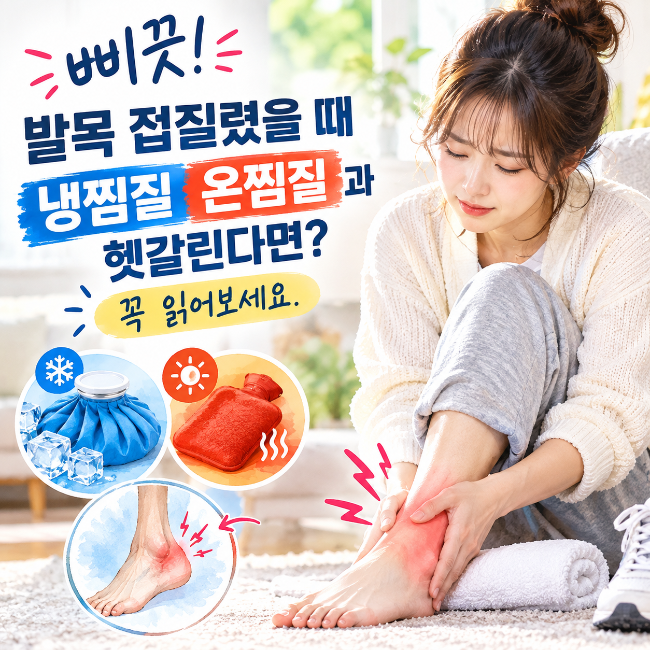 "발목 접질렀을 때" 냉찜질 온찜질 헷갈린다면? 꼭 읽어보세요.