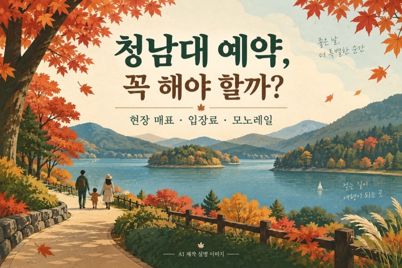 청남대 예약 없이 가도 될까? 입장료·주차·모노레일 따로 확인하세요