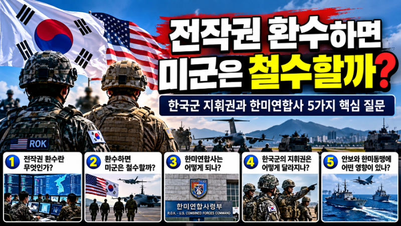전작권 환수하면 미군은 철수할까? 한국군 지휘권과 한미연합사 5가지 핵심 질문