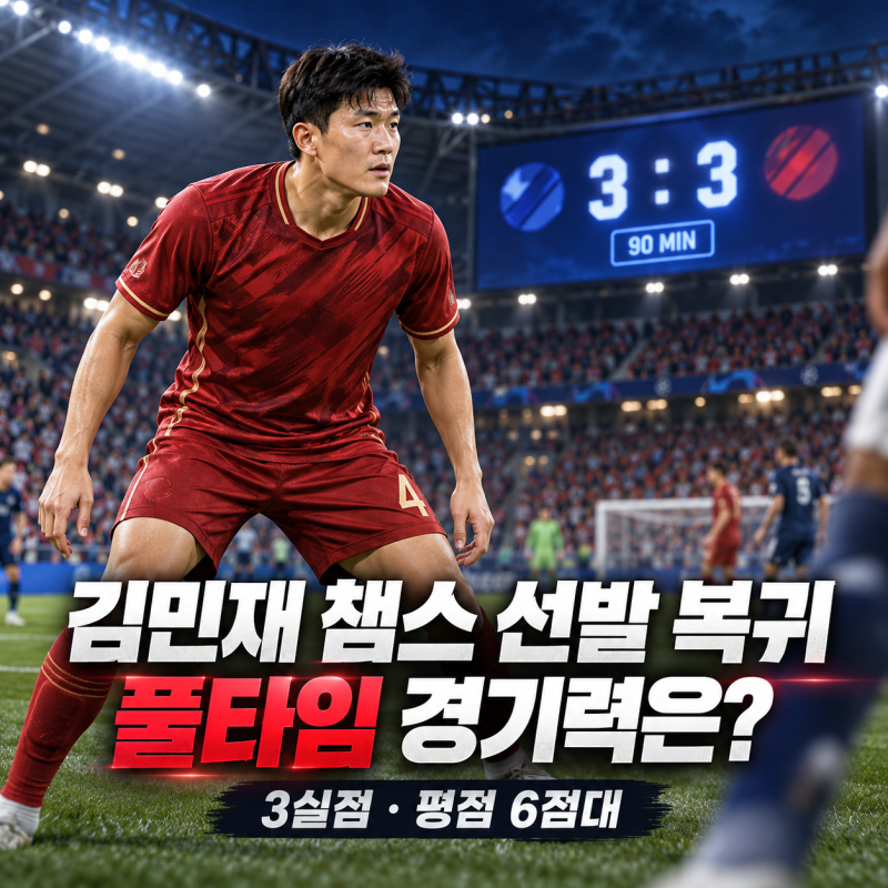 김민재 챔스 선발 복귀, 비킹전 풀타임 경기력 어땠나?