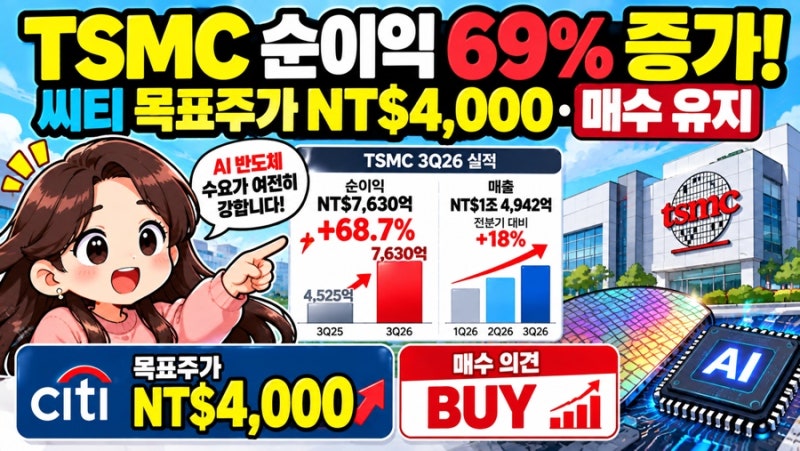 TSMC 목표주가 4,000대만달러! 씨티가 64% 상승 여력을 본 이유