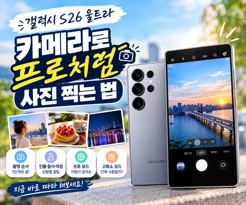 갤럭시 S26 울트라 카메라, 초보자도 프로처럼 사진 찍는 법