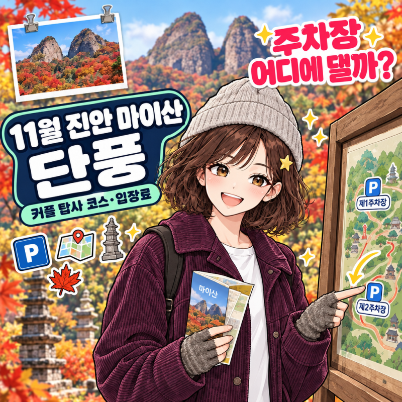 "주차장 잘못 골라 한참 걸었다" 11월 커플 진안 마이산 단풍, 탑사 가는 코스·입장료