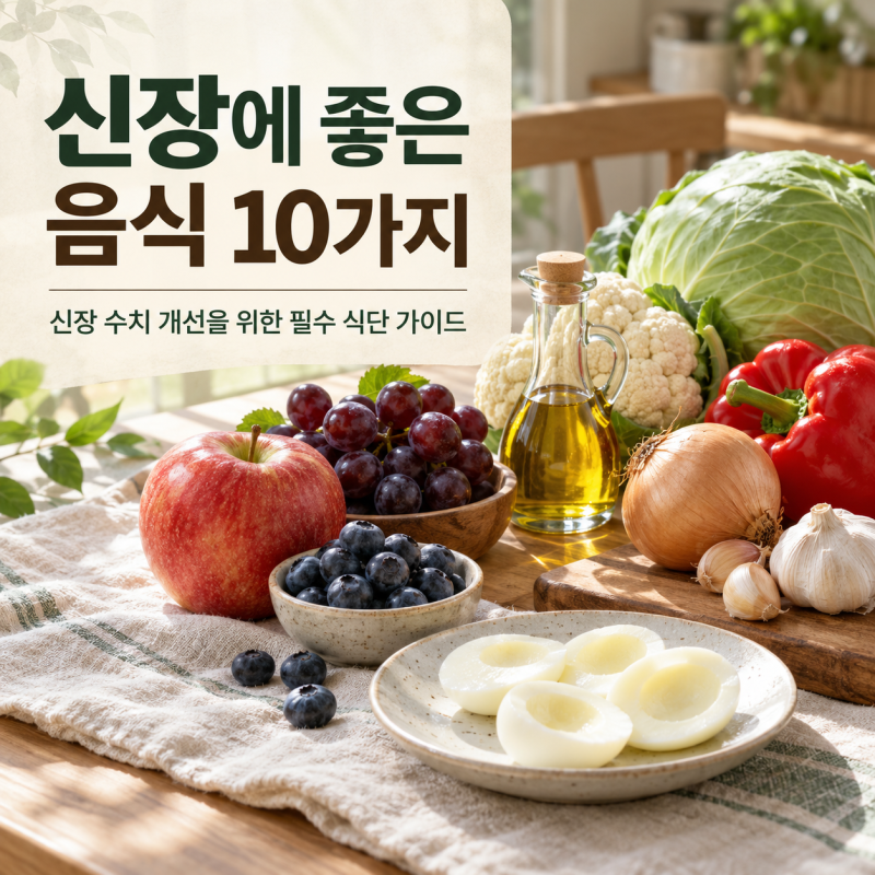 신장에 좋은 음식 10가지와 신장 수치 개선을 위한 필수 식단 가이드