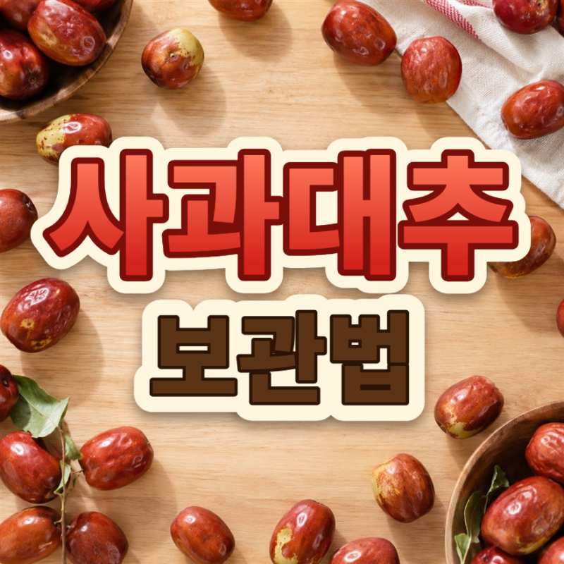 사과대추 보관법, 10월 생대추 아삭하게 오래 먹는 법