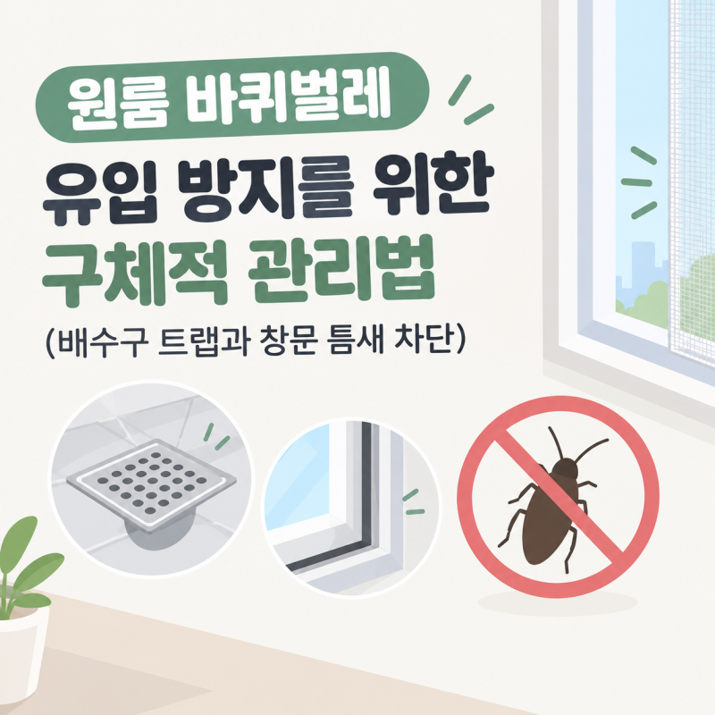 "대체 어디서 들어 올까?" 원룸 바퀴벌레 유입 경로와 창문 배수구 차단 팁