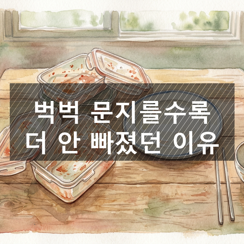 김치통 빨간 얼룩, 벅벅 문지를수록 다음 색이 더 깊이 뱁니다