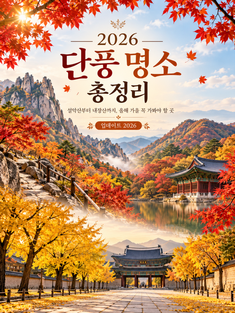 2026 단풍 절정 시기 언제? 설악산부터 서울·내장산까지 전국 단풍 명소 총정리