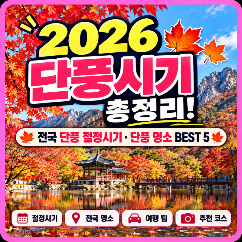 2026 단풍시기 총정리! 전국 단풍 절정시기·단풍 명소 BEST 5