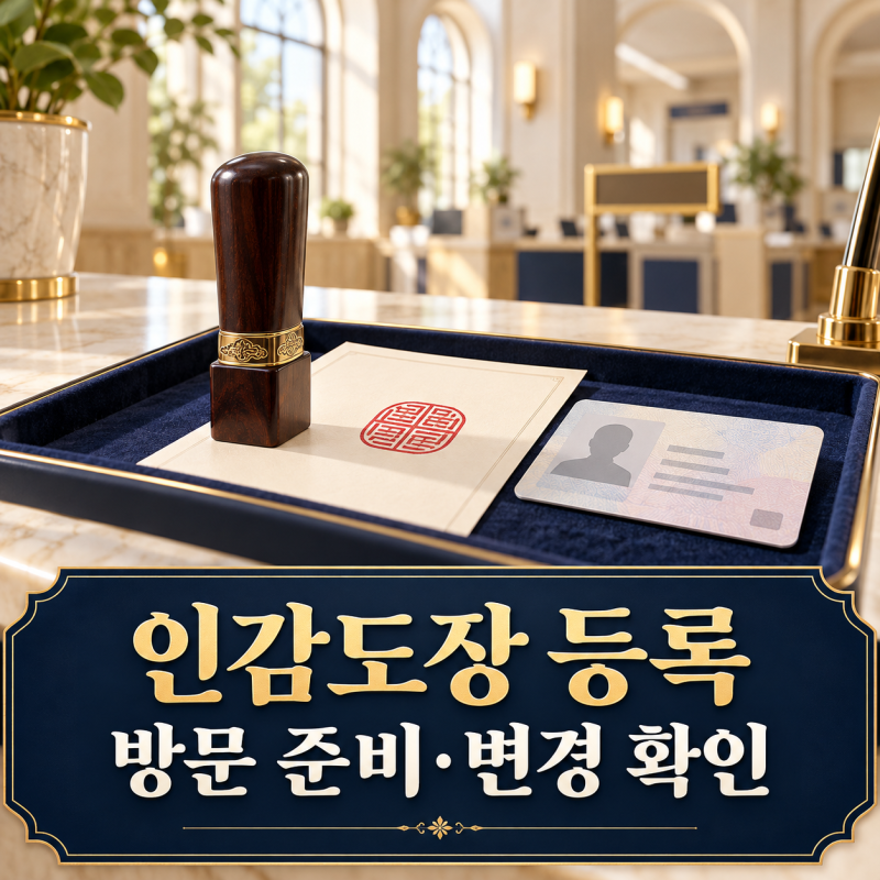 인감도장 등록 방법｜방문 신고 준비물·대리 신고와 변경 확인