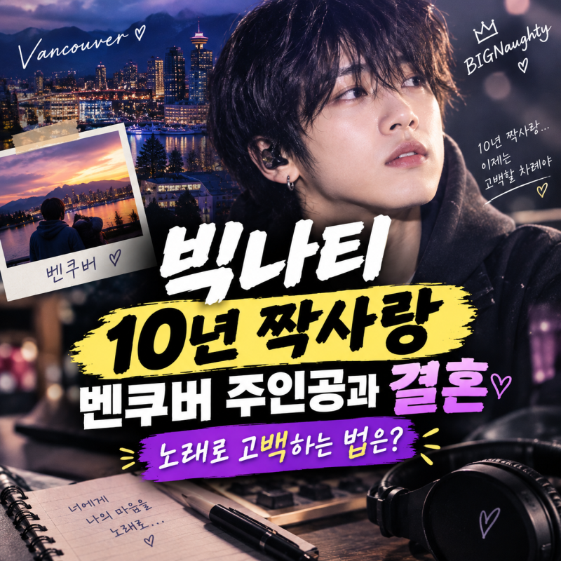 빅나티 결혼, 벤쿠버 속 10년 짝사랑 주인공? 나도 고백 노래 만들기