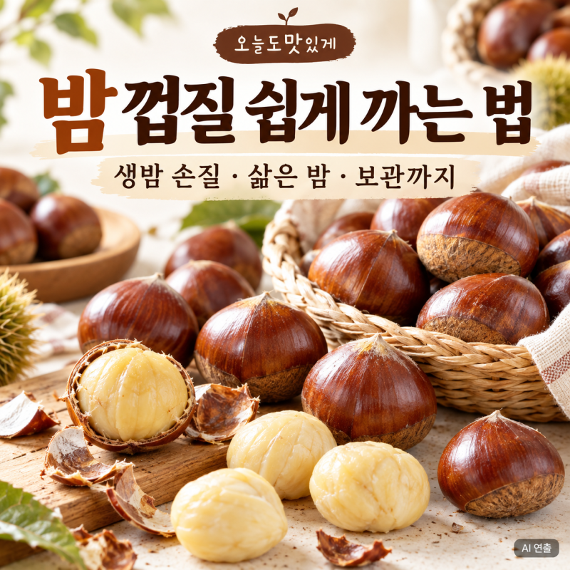 밤 껍질 쉽게 까는 법｜생밤 8~10분 손질·삶은 밤 찬물 처리·보관법