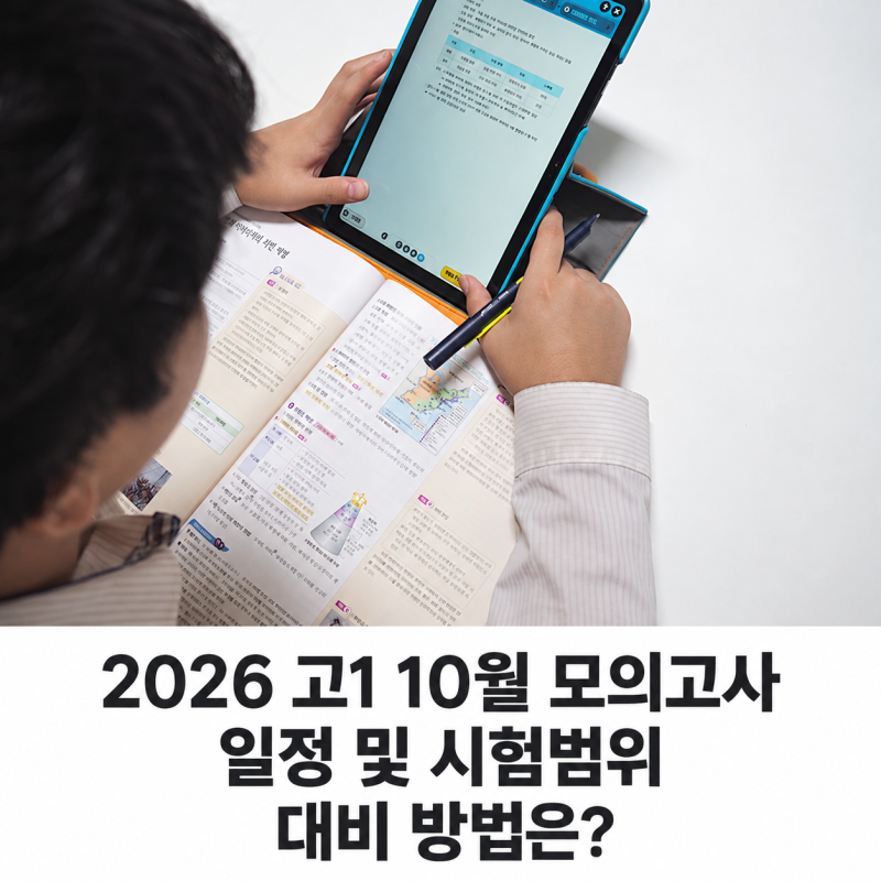 2026 고1 10월 모의고사 일정 및 시험범위 대비 방법은?