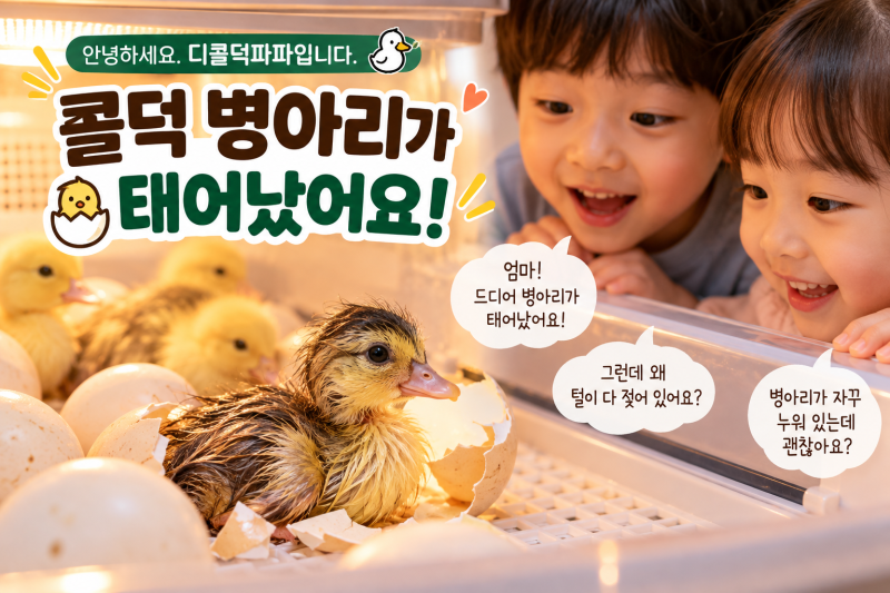 콜덕 병아리 태어났을 때 대처 방법｜부화 직후 관리부터 육추장 온도·먹이·사육방법까지_....