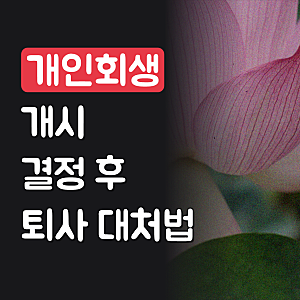 개인회생 보정 권고 개시 결정후에 퇴사 상세 설명