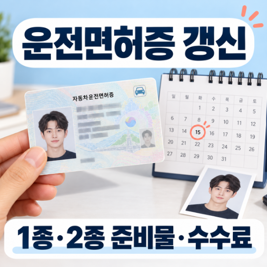 운전면허증 갱신 방법, 1종·2종 준비물과 수수료 얼마나 다를까?