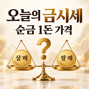 오늘의 금시세 순금1돈가격 살 때와 팔 때 얼마나 차이 날까