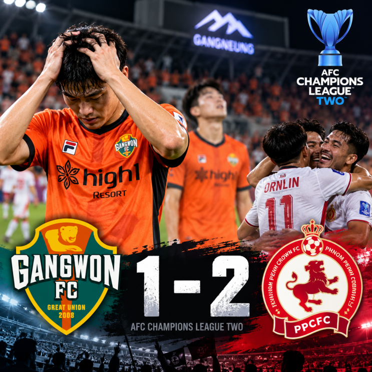  <b>강원</b>FC, 프놈펜 크라운에    1-<b>2</b> 패배…<b>ACL2 첫</b> 승 실패,     무엇이 ....