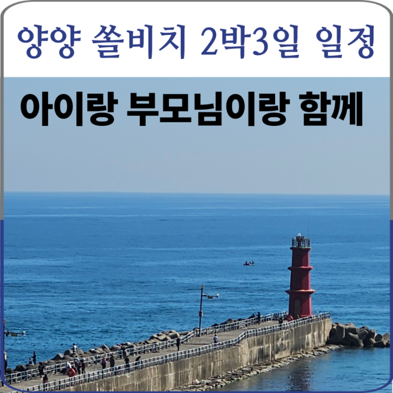 양양 2박 3일 가족여행 코스 추천! 쏠비치 숙박부터 낙산사·양양시장 맛집까지