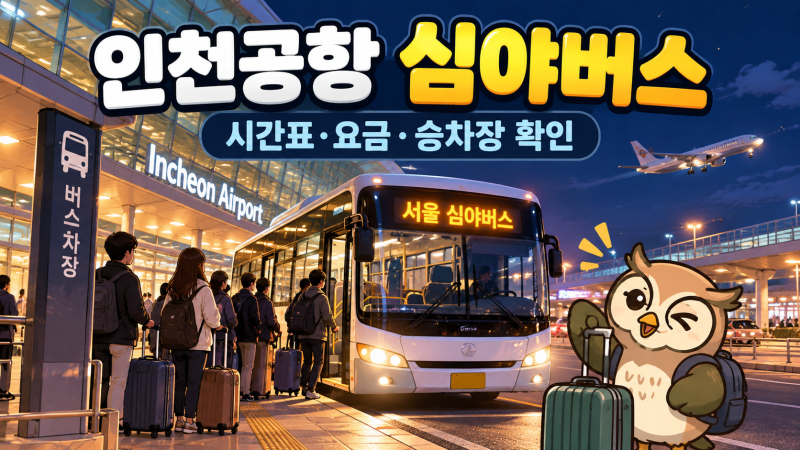 2026 인천공항 심야버스 시간표·요금, N6002·N6701 승차장과 막차 확인법