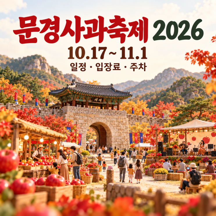<b>문경사과축제</b> 2026 일정·입장료·주차, <b>문경</b>새재 방문 전 정리