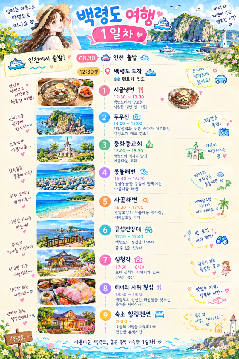 [백령도/대청도]2박3일 자유여행