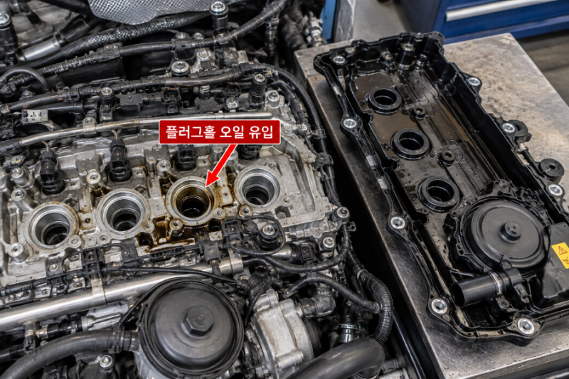 BMW 3시리즈 G20 320i(B48) PCV 밸브(크랭크케이스 환기밸브) 삐이익 소리·공회전 떨림 실린더 헤....