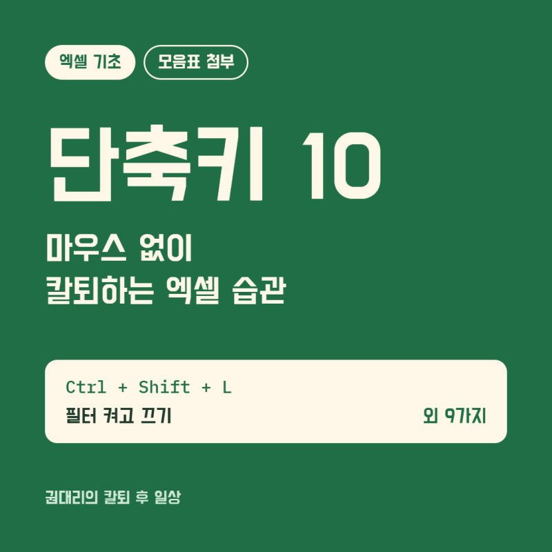 직장인이 꼭 알아야 할 엑셀 단축키 10가지 (모음표 체크리스트) | 권대리 엑셀