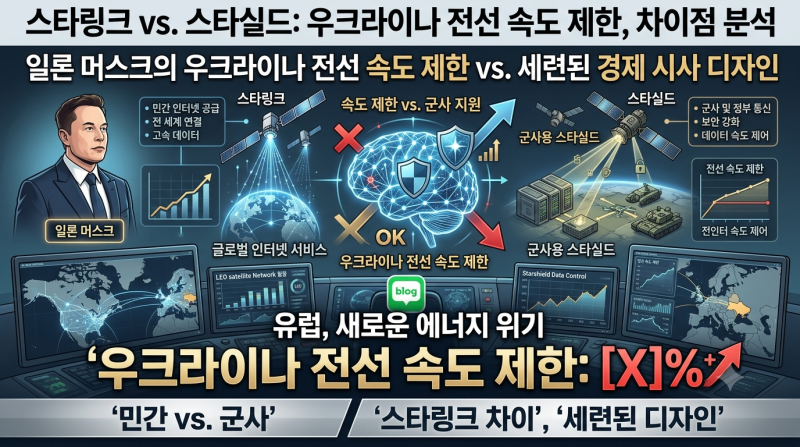 일론 머스크의 경계선 선언! 스타링크와 스타실드의 결정적 차이 및 우크라이나 전선 속도 ....