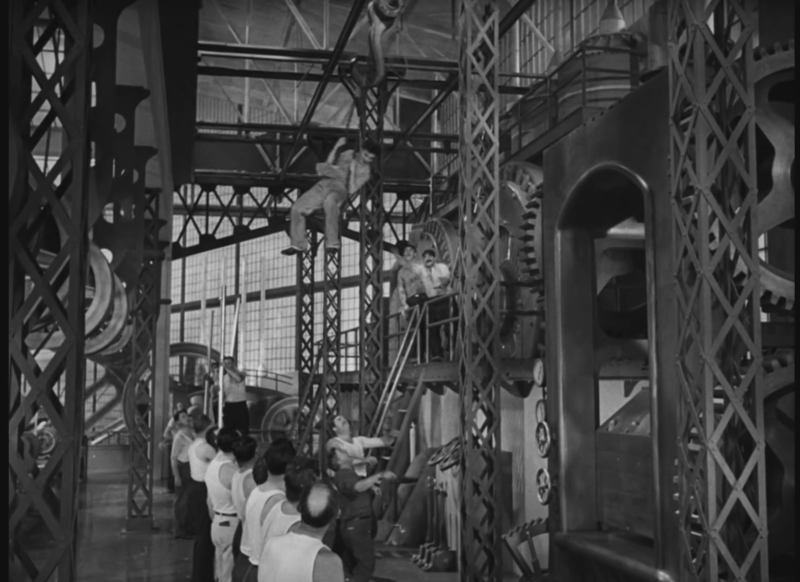 모던 타임즈(Modern Times, 1936) 웃고 놀라는 관중이 거기에 있을거라는 극장적 영화성